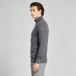 Men's High Stretch Vertical Rib Turtleneck Knit Sweater Multi Occasion Windproof Daily Travel Warm Base Layer Top - Image 20