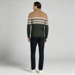 Men's Fair Isle Striped Quarter Zip Mock Neck Cable Knit Sweater Soft Warm Winter Holiday Casual Layering Pullover - Image 7