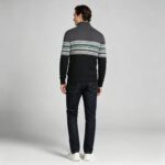 Men's Fair Isle Striped Quarter Zip Mock Neck Cable Knit Sweater Soft Warm Winter Holiday Casual Layering Pullover - Image 11