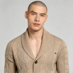 Men's Full Diamond Cable Knit Shawl Collar Button Front Cardigan Soft Warm Business Casual Layering Knit Jacket - Image 5