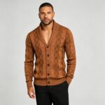 Men's Full Diamond Cable Knit Shawl Collar Button Front Cardigan Soft Warm Business Casual Layering Knit Jacket - Image 10