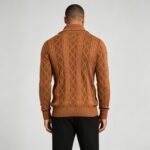 Men's Full Diamond Cable Knit Shawl Collar Button Front Cardigan Soft Warm Business Casual Layering Knit Jacket - Image 11