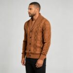 Men's Full Diamond Cable Knit Shawl Collar Button Front Cardigan Soft Warm Business Casual Layering Knit Jacket - Image 12