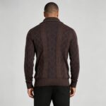 Men's Full Diamond Cable Knit Shawl Collar Button Front Cardigan Soft Warm Business Casual Layering Knit Jacket - Image 14