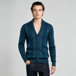 Men's Full Diamond Cable Knit Shawl Collar Button Front Cardigan Soft Warm Business Casual Layering Knit Jacket - Image 18
