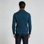 Men's Full Diamond Cable Knit Shawl Collar Button Front Cardigan Soft Warm Business Casual Layering Knit Jacket - Image 19