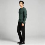 Men’s Henley Vertical‑Rib Long‑Sleeve Pullover Knit Sweater Product Description - Image 4
