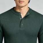 Men’s Henley Vertical‑Rib Long‑Sleeve Pullover Knit Sweater Product Description - Image 5