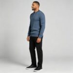 Men’s Henley Vertical‑Rib Long‑Sleeve Pullover Knit Sweater Product Description - Image 16