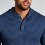 Men’s Henley Vertical‑Rib Long‑Sleeve Pullover Knit Sweater Product Description - Image 17