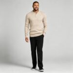 Men’s Henley Vertical‑Rib Long‑Sleeve Pullover Knit Sweater Product Description - Image 18
