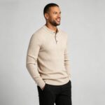 Men’s Henley Vertical‑Rib Long‑Sleeve Pullover Knit Sweater Product Description - Image 20