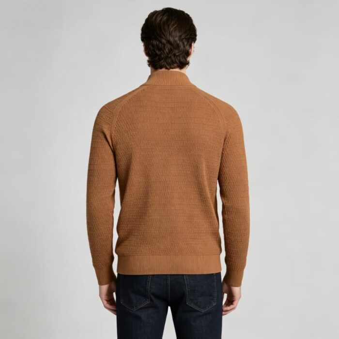 Men's Full Vertical Ribbed Henley Collar Long Sleeve Knit Sweater Soft Slim Fit Fall Winter Casual Layering Pullover - Image 3