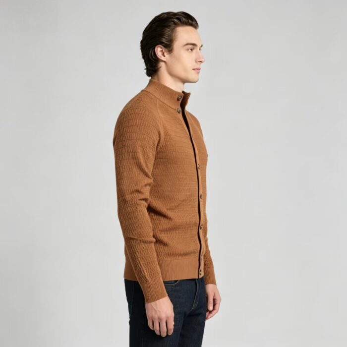Men's Full Vertical Ribbed Henley Collar Long Sleeve Knit Sweater Soft Slim Fit Fall Winter Casual Layering Pullover - Image 4