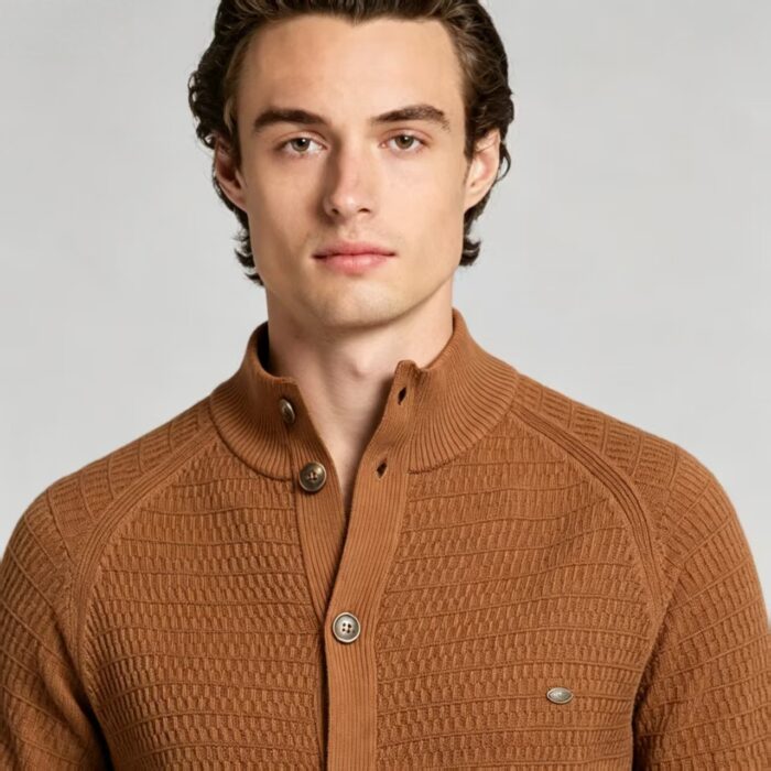Men's Full Vertical Ribbed Henley Collar Long Sleeve Knit Sweater Soft Slim Fit Fall Winter Casual Layering Pullover - Image 5