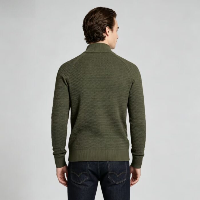 Men's Full Vertical Ribbed Henley Collar Long Sleeve Knit Sweater Soft Slim Fit Fall Winter Casual Layering Pullover - Image 7