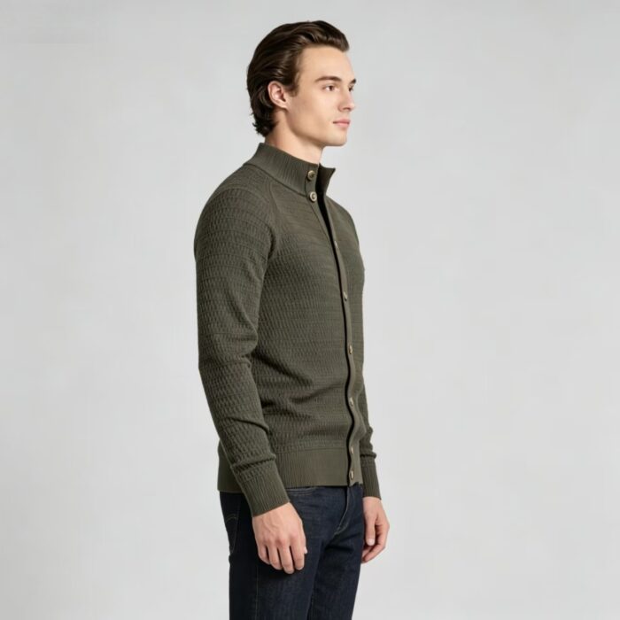 Men's Full Vertical Ribbed Henley Collar Long Sleeve Knit Sweater Soft Slim Fit Fall Winter Casual Layering Pullover - Image 8