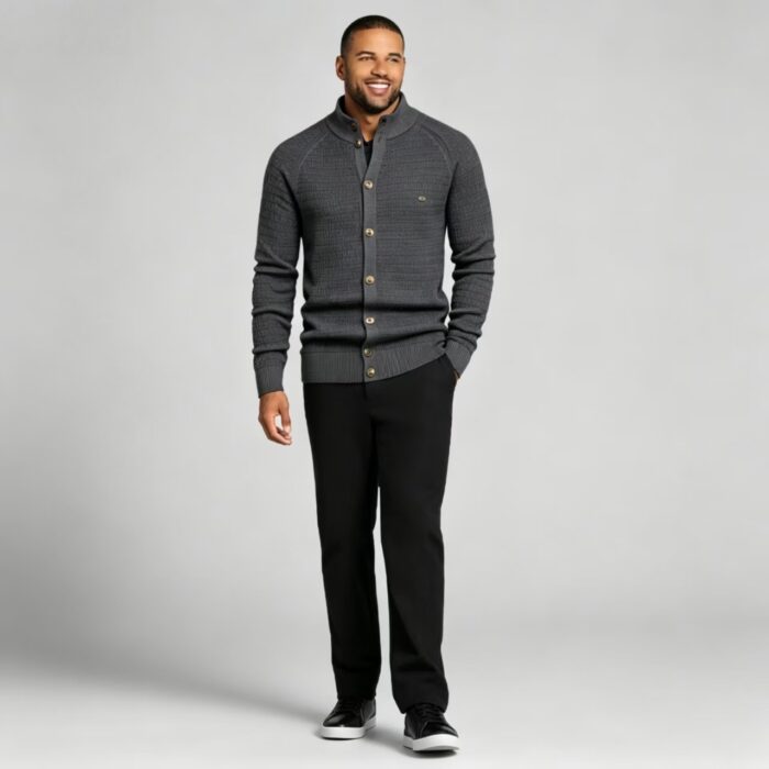 Men's Full Vertical Ribbed Henley Collar Long Sleeve Knit Sweater Soft Slim Fit Fall Winter Casual Layering Pullover - Image 10