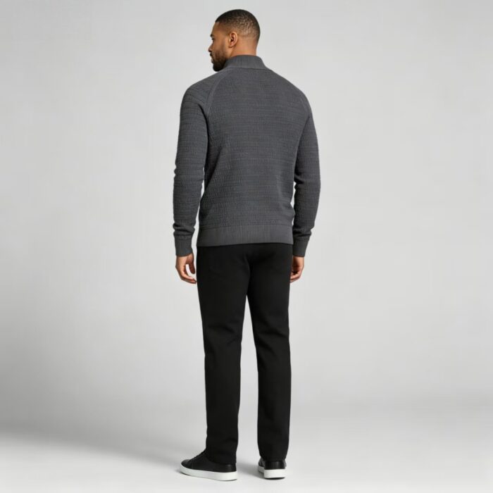 Men's Full Vertical Ribbed Henley Collar Long Sleeve Knit Sweater Soft Slim Fit Fall Winter Casual Layering Pullover - Image 11