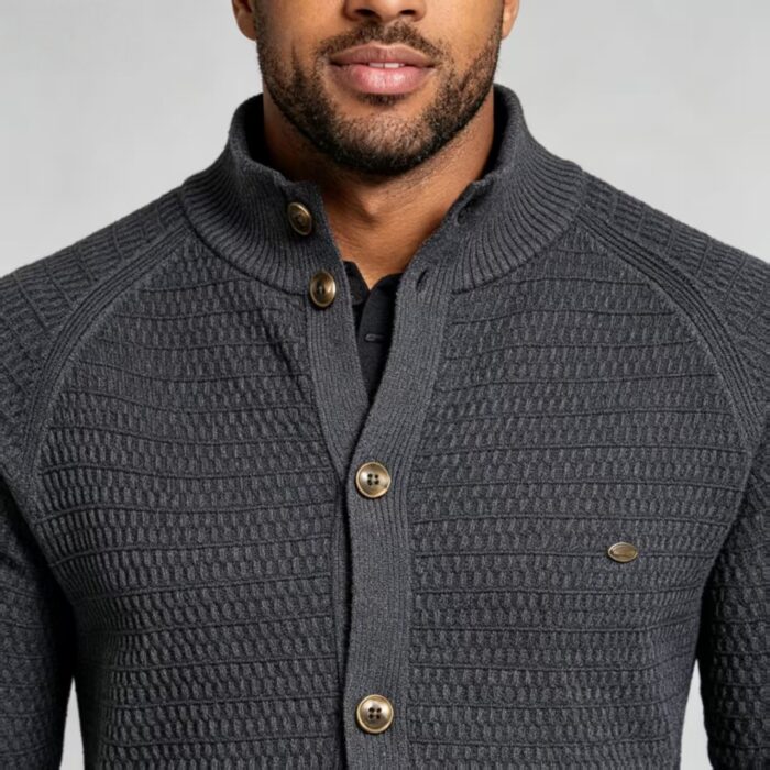 Men's Full Vertical Ribbed Henley Collar Long Sleeve Knit Sweater Soft Slim Fit Fall Winter Casual Layering Pullover - Image 13