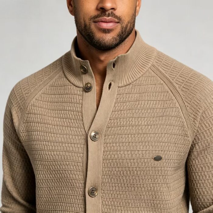 Men's Full Vertical Ribbed Henley Collar Long Sleeve Knit Sweater Soft Slim Fit Fall Winter Casual Layering Pullover - Image 17