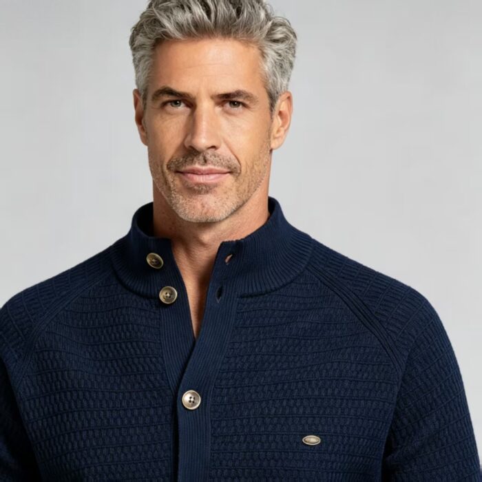 Men's Full Vertical Ribbed Henley Collar Long Sleeve Knit Sweater Soft Slim Fit Fall Winter Casual Layering Pullover - Image 25