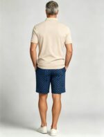 Men's Soft Chevron Pattern Drawstring Shorts Multi Occasion Travel Light Lounge Shorts - Image 10