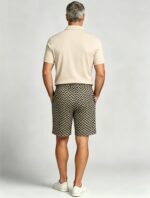 Men's Soft Chevron Pattern Drawstring Shorts Multi Occasion Travel Light Lounge Shorts - Image 8