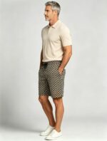 Men's Soft Chevron Pattern Drawstring Shorts Multi Occasion Travel Light Lounge Shorts - Image 7