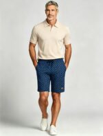 Men's Soft Chevron Pattern Drawstring Shorts Multi Occasion Travel Light Lounge Shorts - Image 6