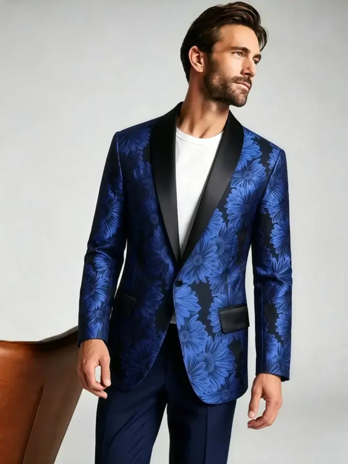 Men's Shawl Lapel Evening Tuxedo Blazer - Image 2