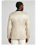 Men's Contrast Lapel Single Button Tuxedo Blazer Wedding Prom Party Sport Coat Jacket - Image 3
