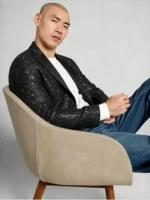 Men's Relaxed Fit Shawl Lapel Blazer Wrinkle Resistant Multi-Occasion Dress Suit Jacket - Image 3