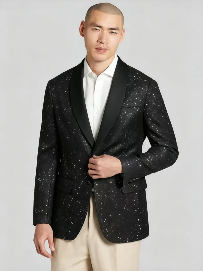 Men's Relaxed Fit Shawl Lapel Blazer Wrinkle Resistant Multi-Occasion Dress Suit Jacket - Image 2