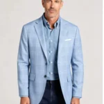 Men's Notch Lapel Two-Button Smart Casual Blazer Daily Business Sport Coat Jacket