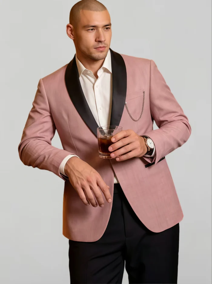 Men's Relaxed Tailored Fit Shawl Lapel Blazer Wrinkle Resistant Multi-Occasion Dress Suit Jacket - Image 4